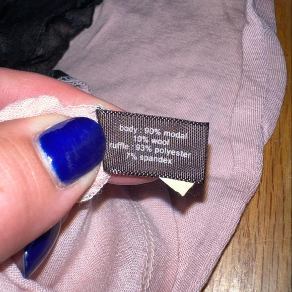 NWT The Limited fitted pink tee with black ruffle front - Picture 7 of 7